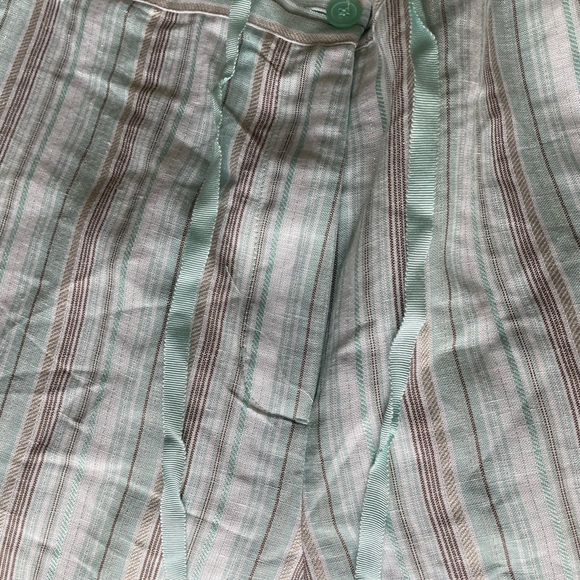 Lane Bryant 22/24 Pastel Blue Striped Linen/Rayon Pants Beautiful - Picture 3 of 4